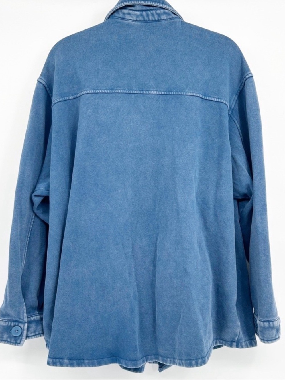 Old Navy Faded Light Blue Button-Up Jacket shirt - Picture 9 of 10